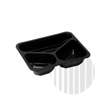 Miska PP zatavovací 3-dílná (227×175×50mm) černá