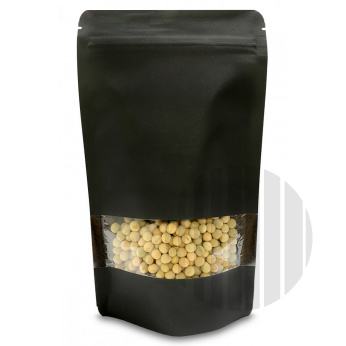 Sáček kraft papír černý s okénkem ZIP 100ml
