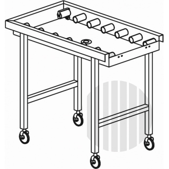 KROMO Stůl válečkový pojízdný s vanou 1100 x 650 x 850 mm