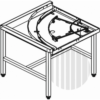 KROMO Stůl rohový 90° mechanizovaný 850 x 850 x 850 mm